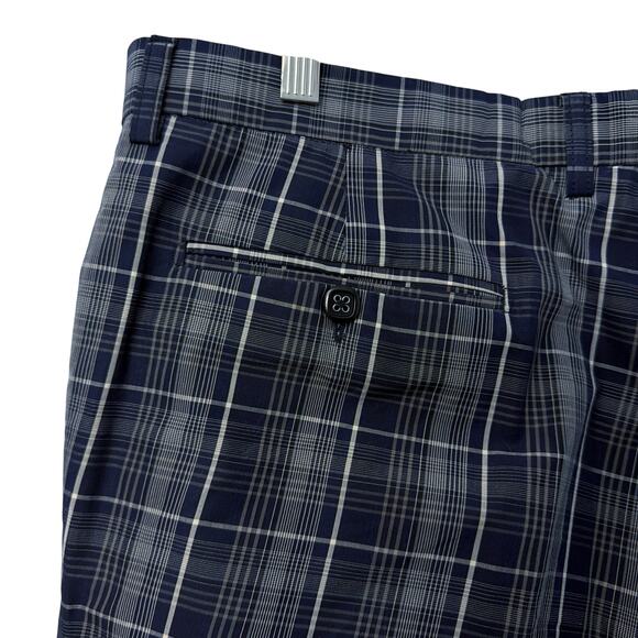 Etro Pants Mens Size 36 x 34 Cotton 54 Italy Blue Plaid - Picture 15 of 16